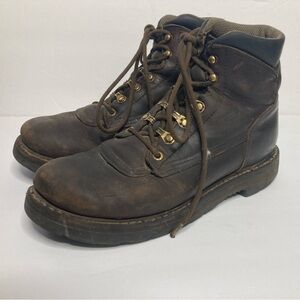Red Wing Work Boots 963 Brown Leather Ankle Shoes Made USA Sz 7 D